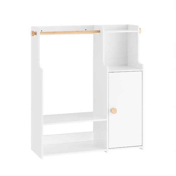 SoBuy Kinderkleiderschrank mit Tür Kleiderständer mit 4 Fächern Weiß KMB110 günstig online kaufen