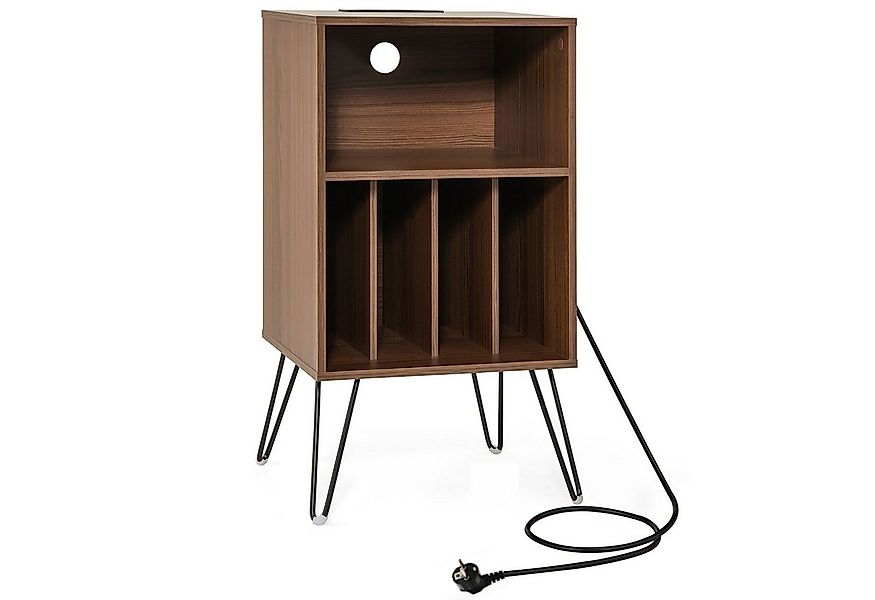 COSTWAY Nachttisch, Plattenspieler-Ständer mit Ladestation,48x40x88cm günstig online kaufen