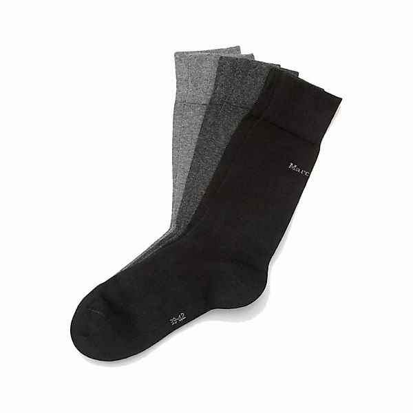 Marc O Polo Herren Socken, 3er Pack - Baumwoll-Mix, Unifarben Schwarz/Grau günstig online kaufen