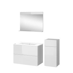 Vicco Badmöbel-Set Izan, Weiß Hochglanz, 4 günstig online kaufen