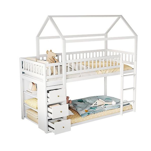 Gotagee Kinderbett Etagenbett 90x200 Holzbett Funktionsbett Gästebett Hochb günstig online kaufen