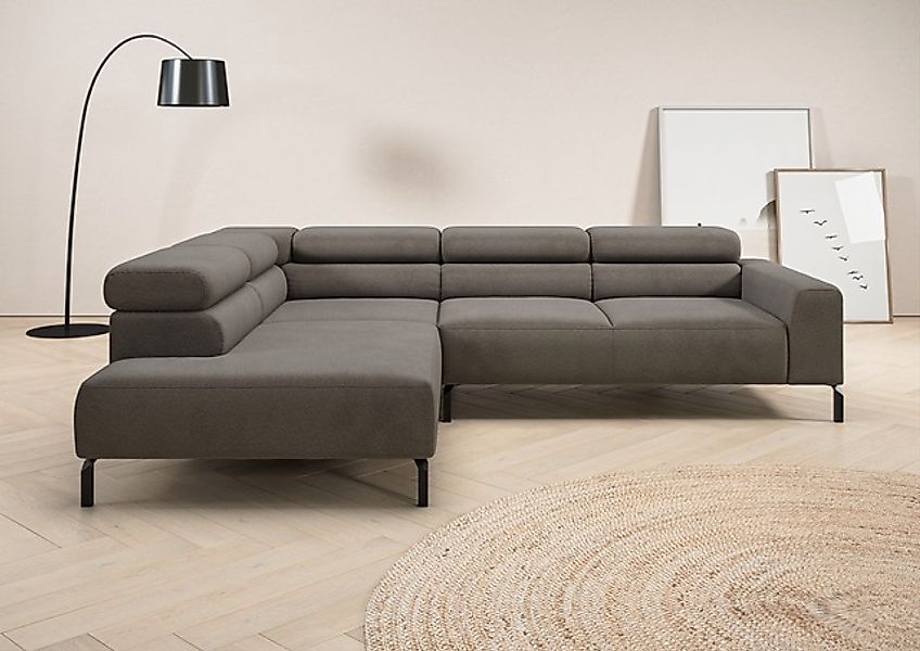 Home affaire Ecksofa »Antonelli, L-Form, inkl. Kopfteilverstellung, Breite günstig online kaufen