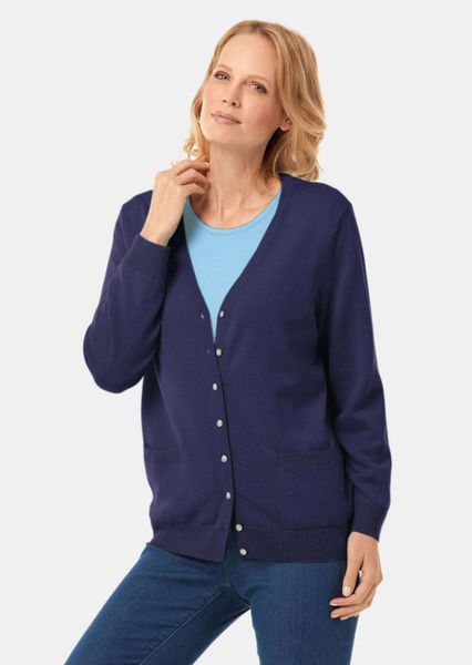 GOLDNER Strickjacke Uni Merino-Cardigan Langarm günstig online kaufen