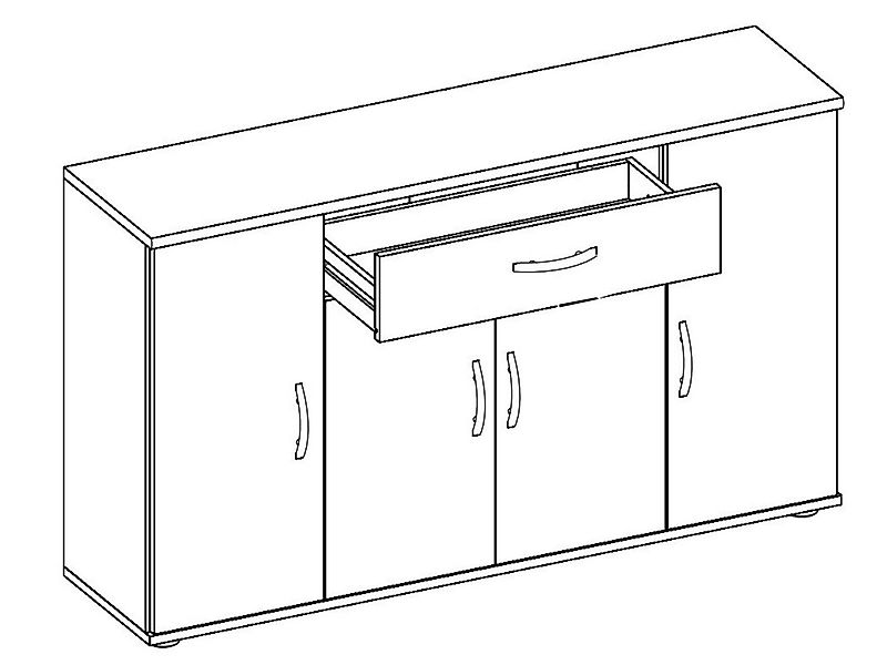 PREISBRECHER Sideboard Lissy, 118 x 70 x 30 cm (B/H/T) günstig online kaufen