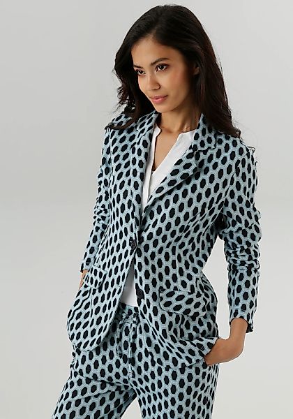 Aniston SELECTED Jerseyblazer, mit Allover-Muster in geometrischer Wabenopt günstig online kaufen