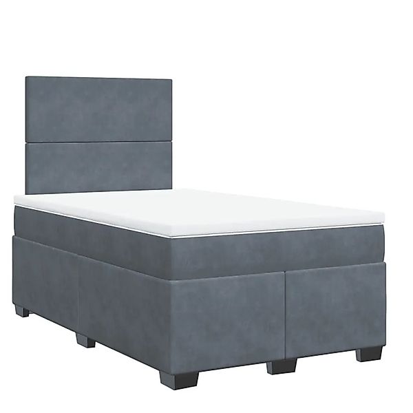 vidaXL Boxspringbett mit Matratze Dunkelgrau 120x190 cm Samt 3293153 günstig online kaufen