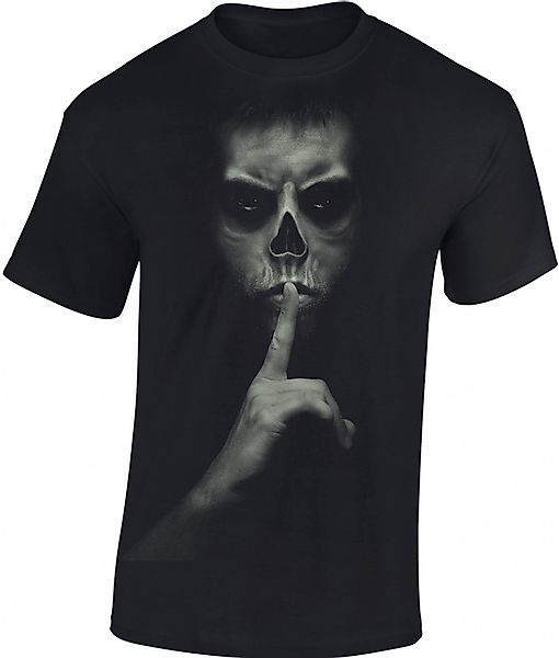 Baddery Print-Shirt Totenkopf Shirt, "Pssst!", Horror günstig online kaufen