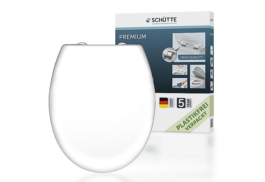 Schütte WC-Sitz WHITE, Duroplast, mit Absenkautomatik und Schnellverschluss günstig online kaufen