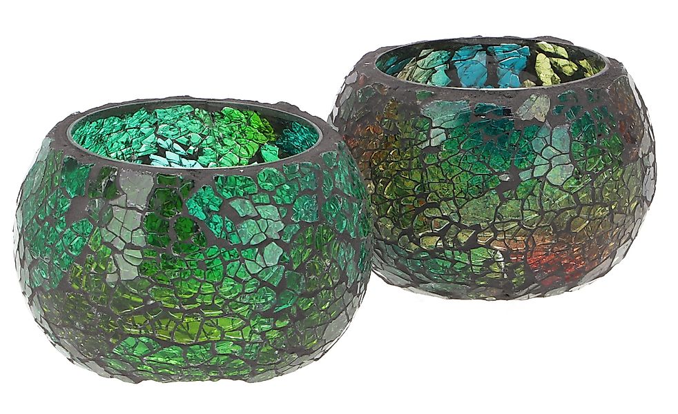 Guru-Shop Windlicht 2 handgearbeitete Glas Mosaik günstig online kaufen