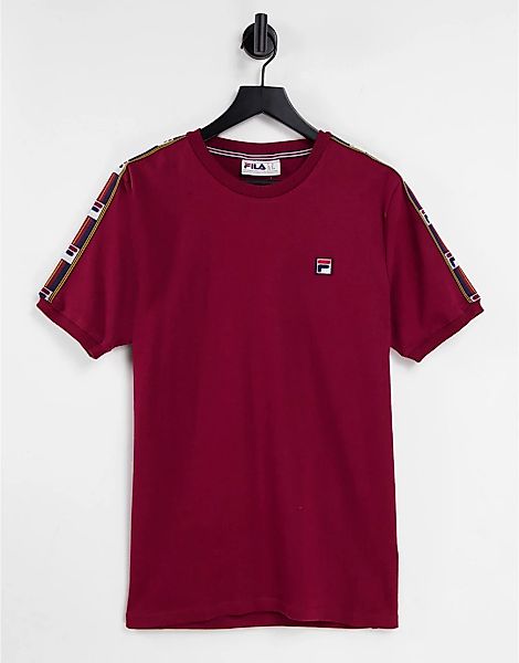 Fila – T-Shirt in Rot mit Zierstreifen günstig online kaufen