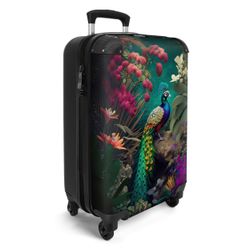 NoBoringSuitcases.com© Hartschalen-Trolley Pfau - Federn - günstig online kaufen
