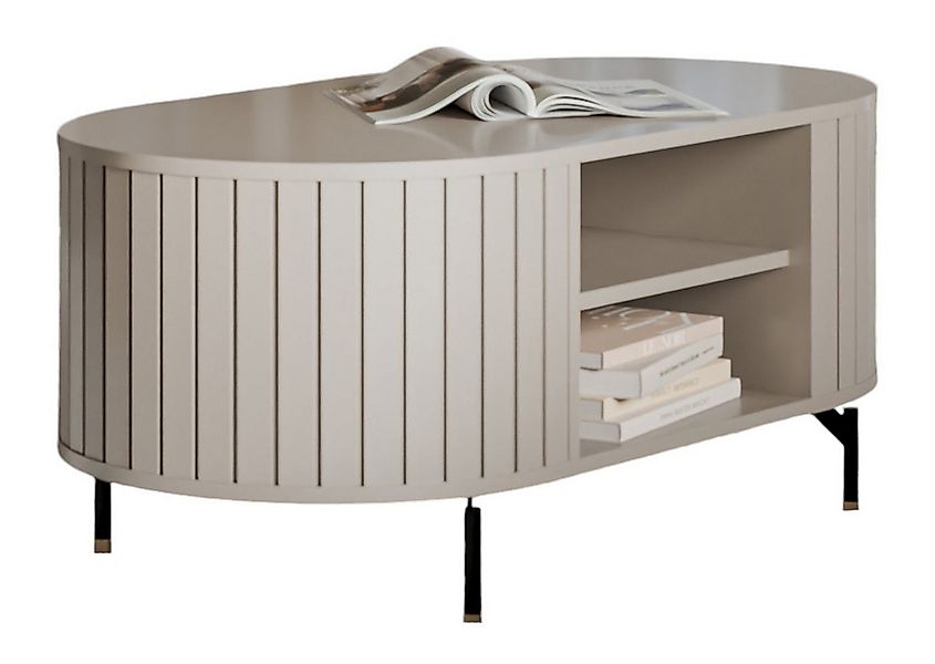 Compleo Couchtisch mit Ablagefach, Tee Tisch, Glamour design, Lamellen opti günstig online kaufen