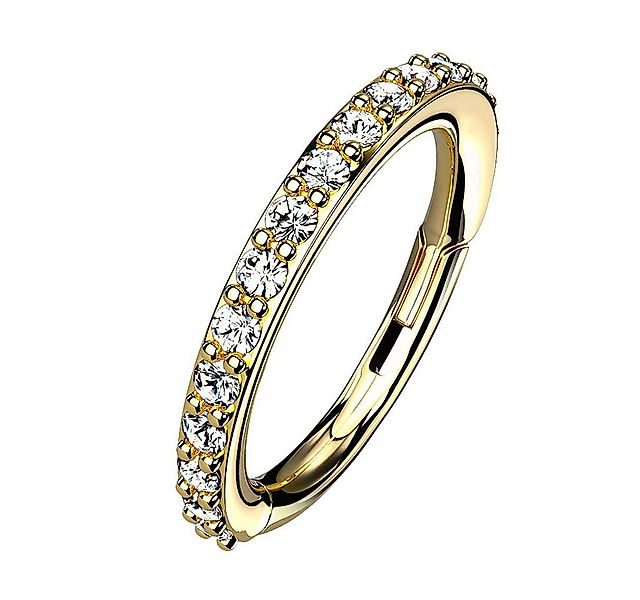 Taffstyle Nasenpiercing Piercing Segmentring Scharnier Clicker Kristall, Ri günstig online kaufen