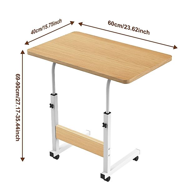 JEOBEST Computertisch Beistelltisch Höhenverstellbar (69-90cm) Laptoptisch günstig online kaufen