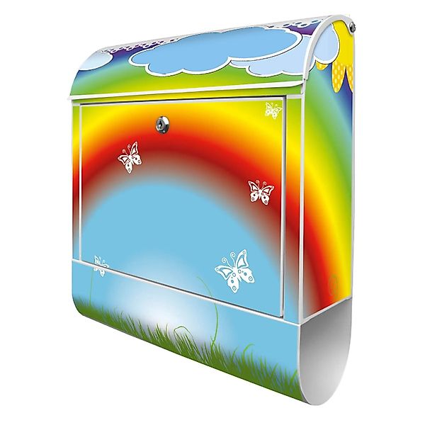 Banjado Design Briefkasten Weiß Pulverbeschichtet 39x47x14cm 2 Schlüssel Mi günstig online kaufen