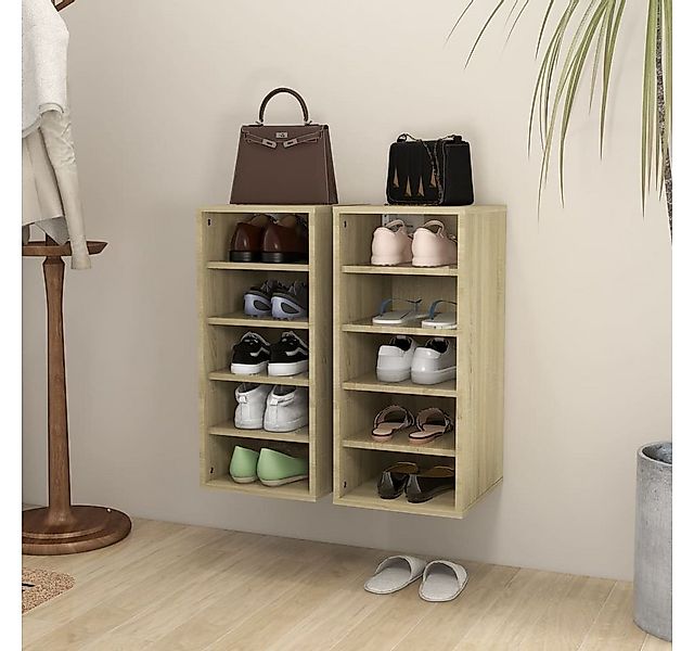 vidaXL Schuhschrank Schuhschränke 2 Stk Sonoma Eiche 31,5x35x70 cm Spanplat günstig online kaufen