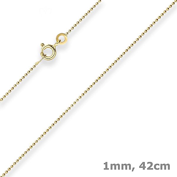 Schmuck Krone Goldkette 1mm Kugelkette aus günstig online kaufen