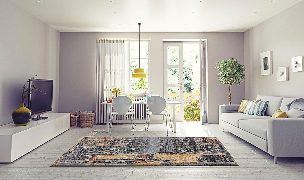 my home Teppich »Cara«, rechteckig, 8 mm Höhe, Vintage Design, Wohnzimmer günstig online kaufen