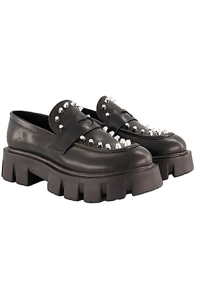 Studio Untold Leder-Loafer Ziernieten Profilsohle Mokassin günstig online kaufen
