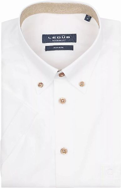 Ledub Short Sleeve Hemd Weiß Braun - Größe 39 günstig online kaufen