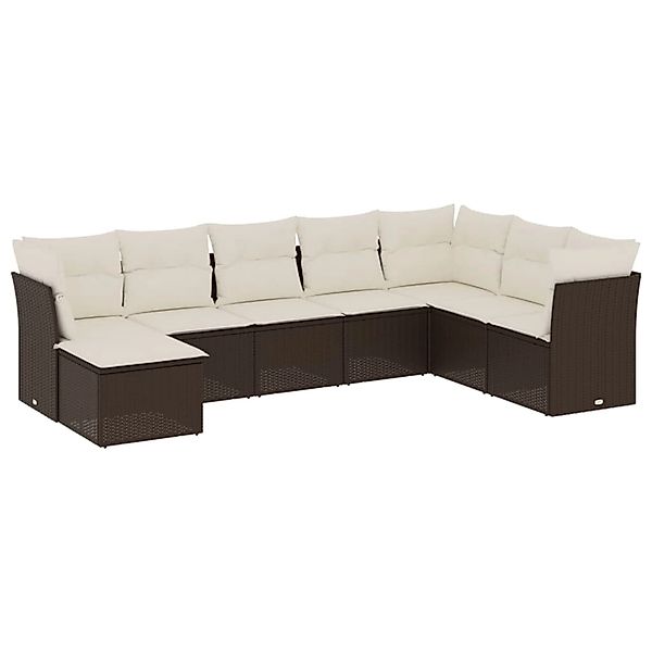 vidaXL 8-Tlg Garten-Sofagarnitur mit Kissen Braun Poly Rattan 3249892 günstig online kaufen
