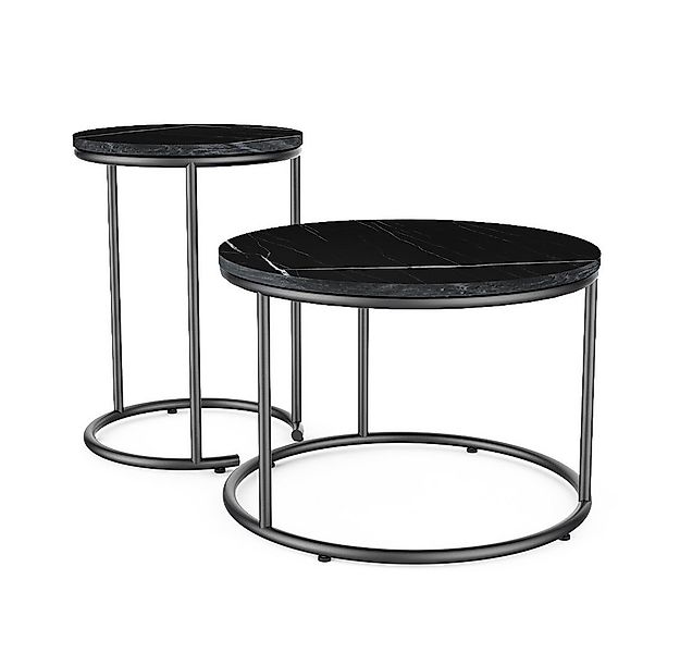 Vicco Couchtisch Ottawa, Schwarzer Marmor, 55 x 55 cm 2 Teile günstig online kaufen