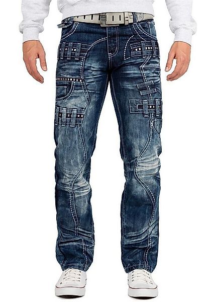 Kosmo Lupo 5-Pocket-Jeans Herren Regular Fit Hose Stonewashed KM8002 (1-tlg günstig online kaufen