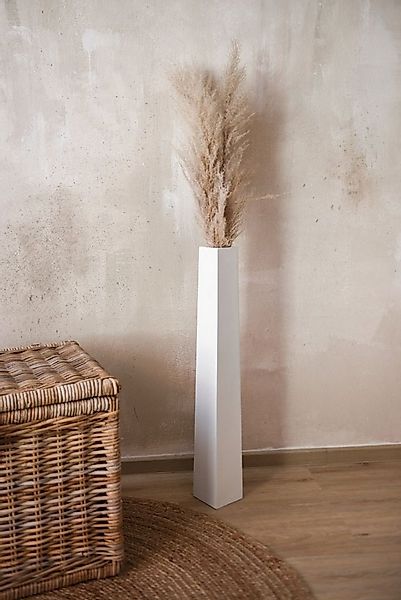 VIVANNO Bodenwindlicht Fiberglas OBELISK Säule - Weiß Matt (1 St), 11x11x80 günstig online kaufen