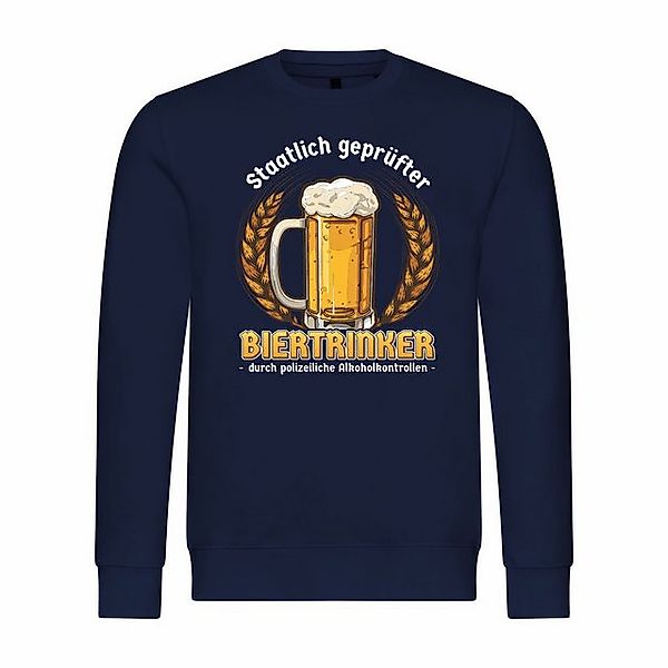 deinshirt Rundhalspullover Herren Pullover Staatlich geprüfter Biertrinker günstig online kaufen