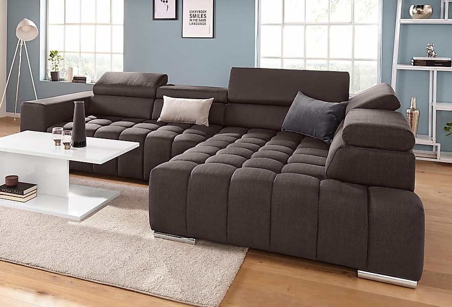 exxpo - sofa fashion Ecksofa Elias, L-Form, mit Kopf- bzw. Rückenverstellun günstig online kaufen