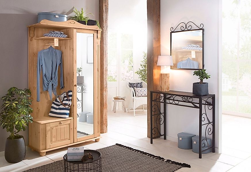 OTTO home Kompaktgarderobe "Adele" Breite 108 cm, mit Spiegeltür, aus massi günstig online kaufen