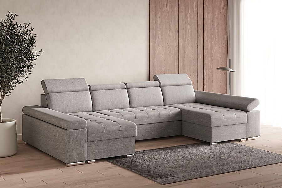 MOEBLO Wohnlandschaft LUKA U, Couch für Wohnzimmer Schlafsofa Sofa verstell günstig online kaufen
