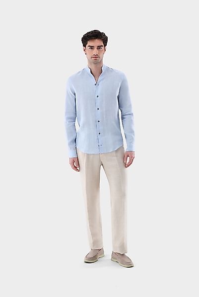 Stehkragen Hemd aus Leinen günstig online kaufen