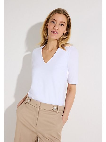 MORE&MORE T-Shirt elastisches Kurzarmshirt, V-Ausschnitt günstig online kaufen