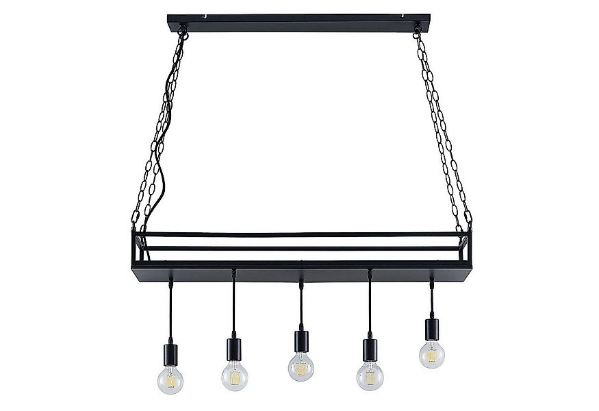 Lindby Hängeleuchte Kirista, Metall, Schwarz IP20, 5 x 15 W LED günstig online kaufen