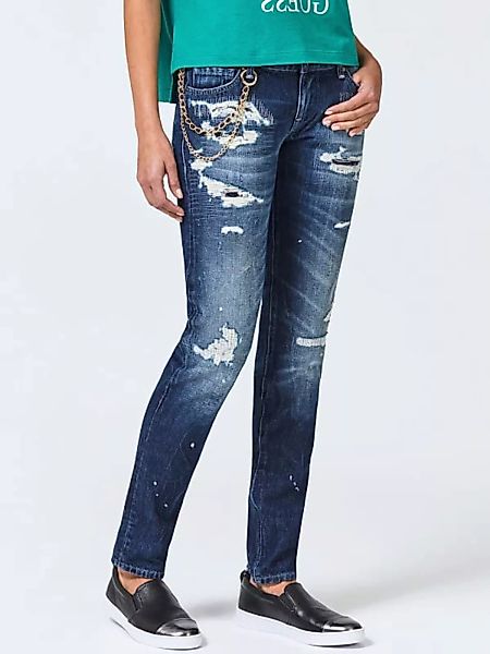 Jeans Slim Risse Kette günstig online kaufen