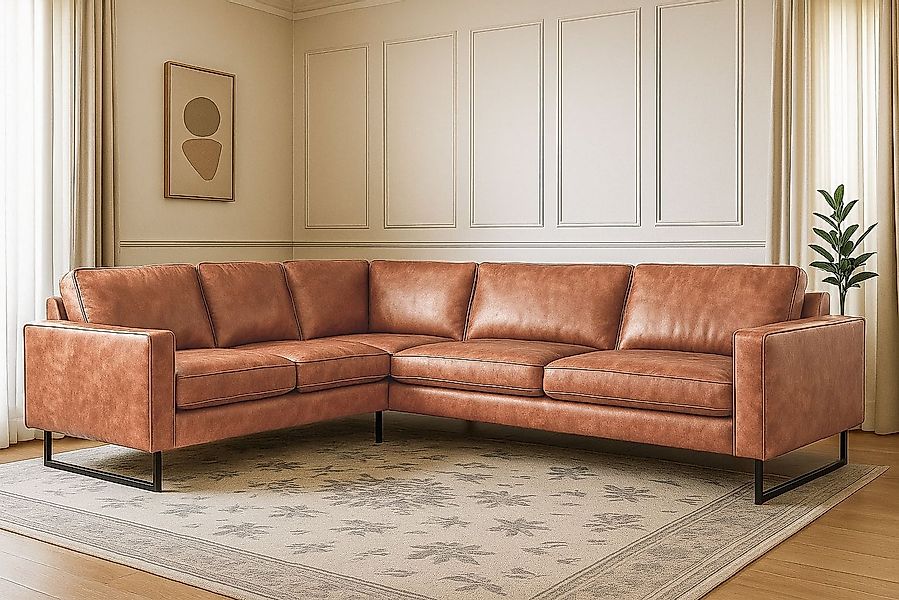 Home affaire Ecksofa Pinto, XXL, 250/290 cm, langer Schenkel, Ottomane, Cor günstig online kaufen
