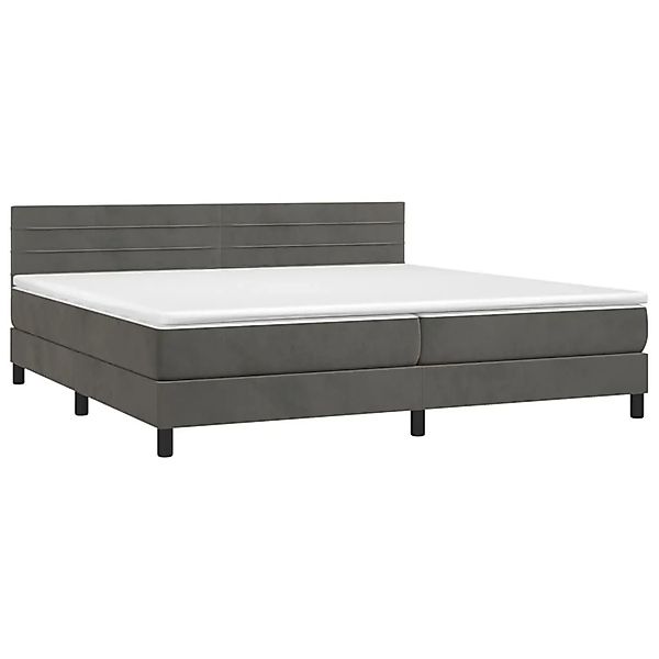vidaXL Boxspringbett mit Matratze & LED Dunkelgrau 200x200 cm Samt 3134484 günstig online kaufen