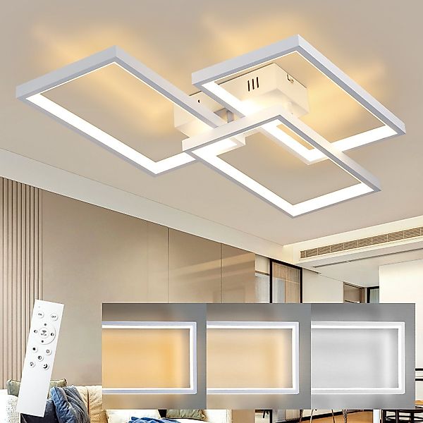 Nettlife LED Deckenleuchte Wohnzimmer Weiß Dimmbar günstig online kaufen