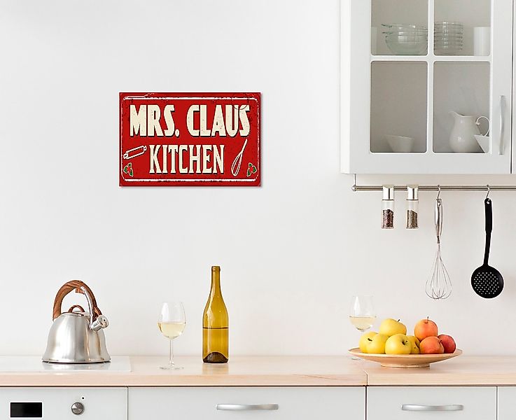 queence Metallbild "Mrs. Claus Kitchen", (1 St.), Stahlschilder günstig online kaufen