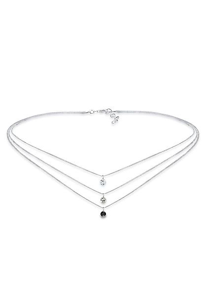 Elli Collier Choker 3-reihig Kristalle 925 günstig online kaufen