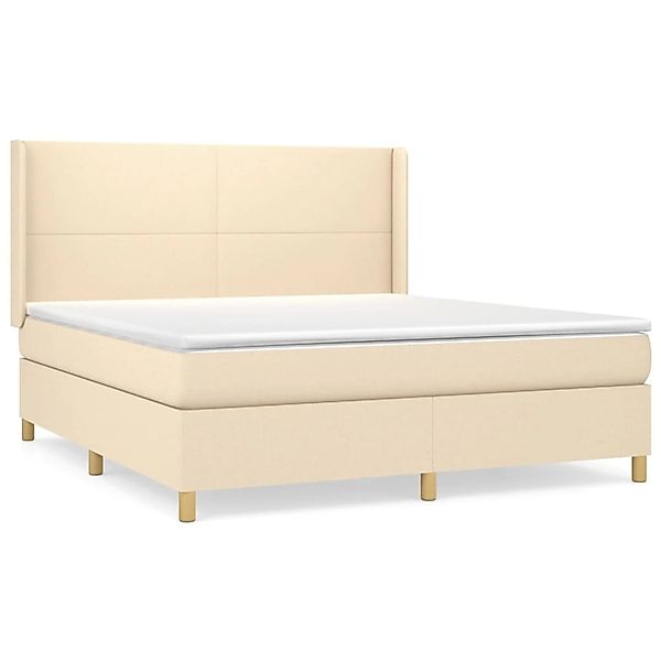 vidaXL Boxspringbett mit Matratze Creme 160x200 cm Stoff1380086 günstig online kaufen