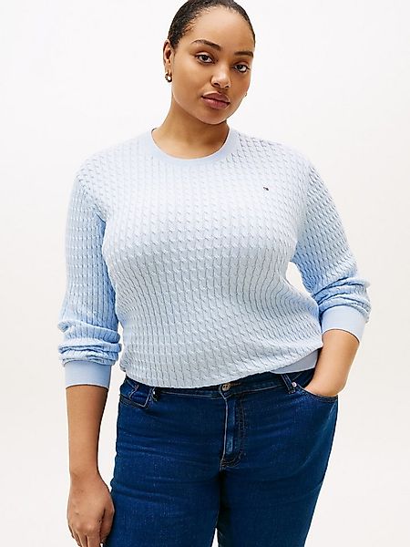 Tommy Hilfiger Curve Rundhalspullover CRV CO CABLE FINE GG CNK SWEATER in g günstig online kaufen