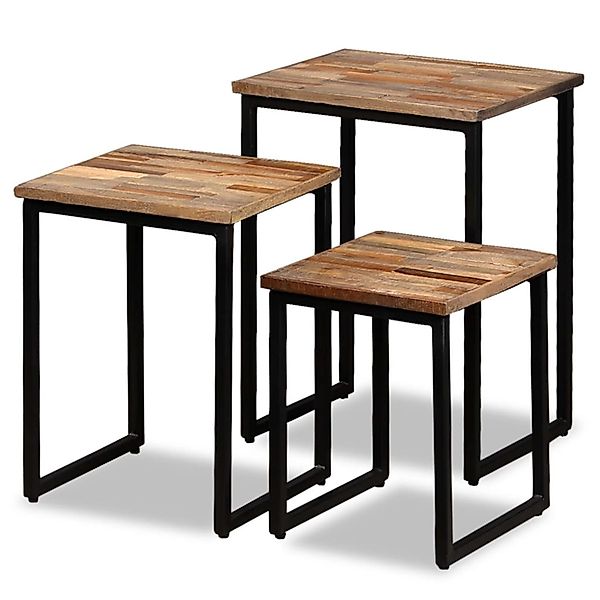 vidaXL 3-Tlg Satztisch-Set Massivholz Teak 245407 günstig online kaufen