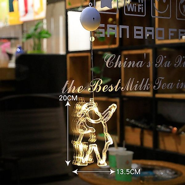 MUPOO LED Dekofigur LED Lichtervorhang Batterie mit Saugnäpfe, LED-Lichterk günstig online kaufen