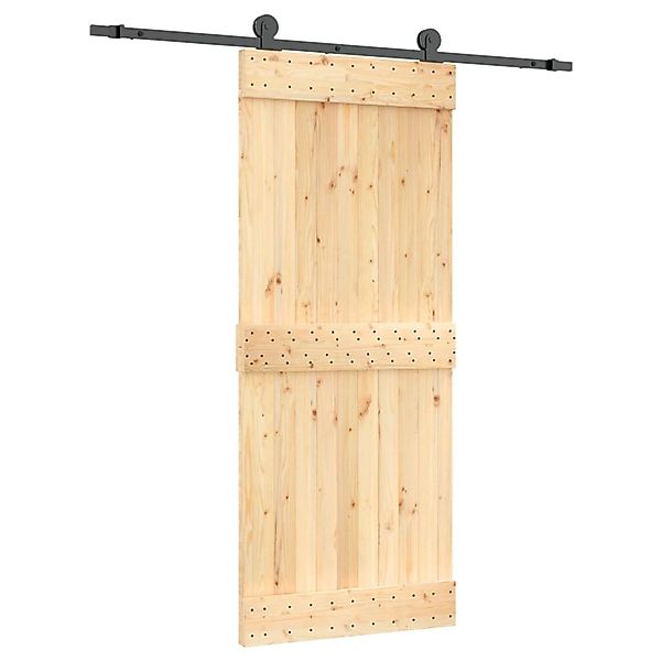 vidaXL Schiebetür mit Beschlag 85x210 cm Massivholz Kiefer 3203066 günstig online kaufen