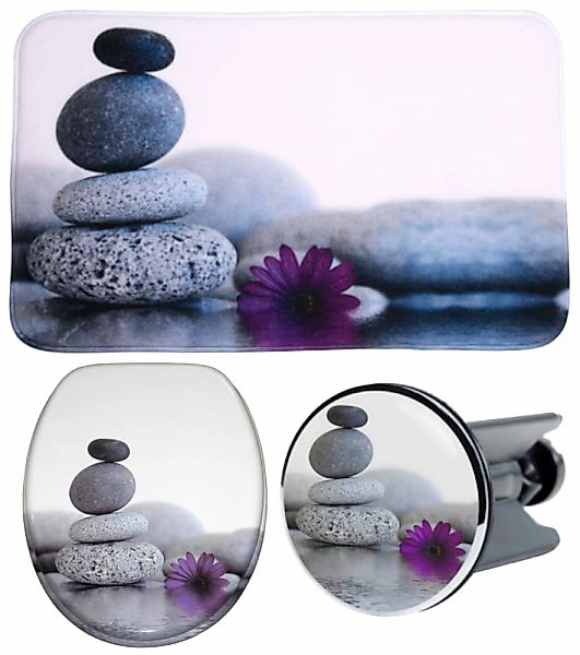 Sanilo Badaccessoire-Set "Energy Stones" bestehend aus WC-Sitz, Badteppich günstig online kaufen