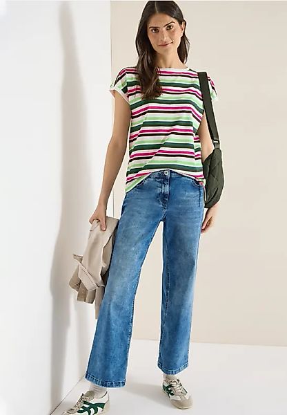 T-Shirt mit Rundhals und Raffung günstig online kaufen