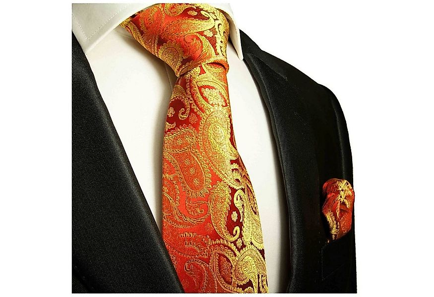Paul Malone Krawatte Herren Seidenkrawatte und Tuch modern paisley brokat 1 günstig online kaufen