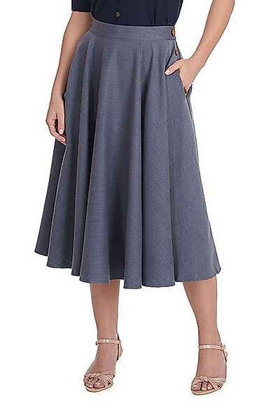 Banned A-Linien-Rock Polly May Swing Skirt Grau-Blau Vintage A-Linie Rock günstig online kaufen